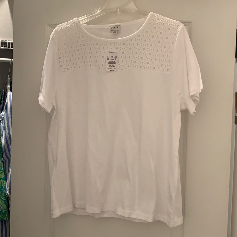 NWT Jcrew White Eyelet Top | XL